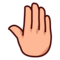 Raised Back of Hand - Medium Light emoji on Emojidex